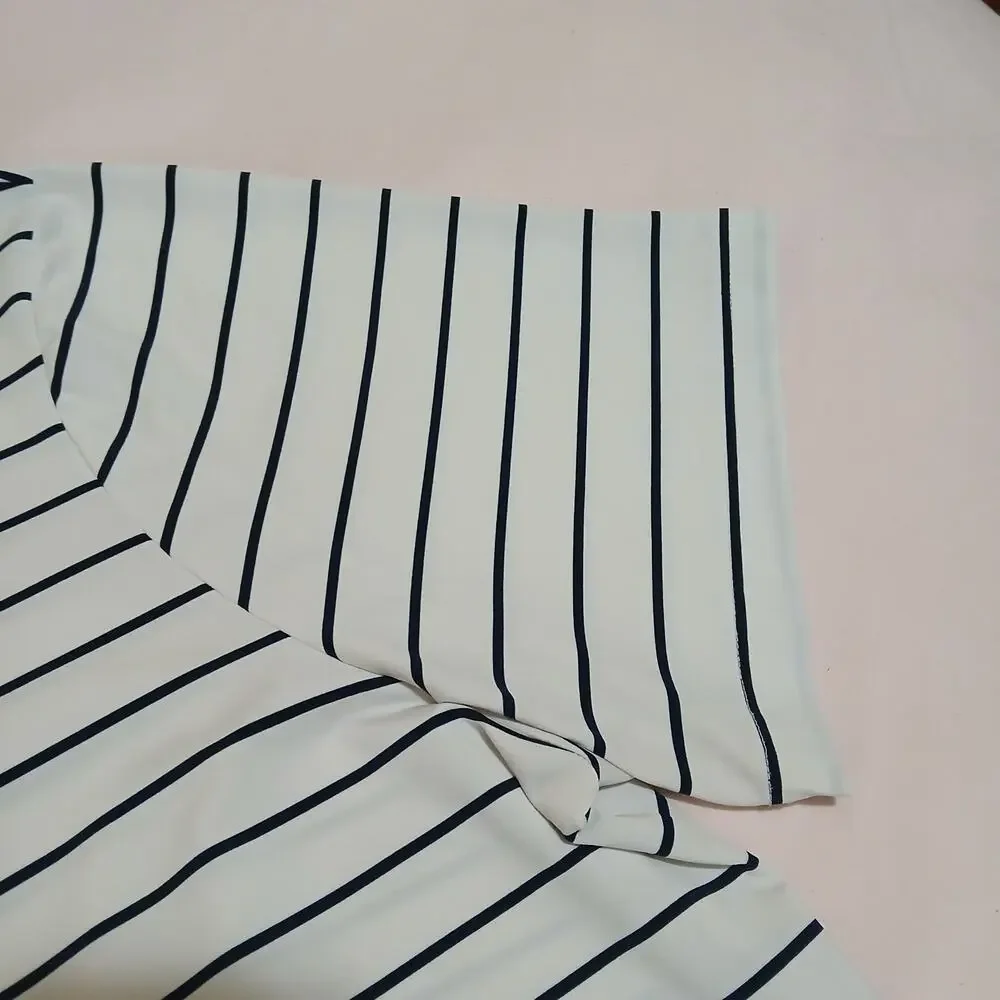 Polo Ralph Lauren Perfomance Shirt Men XXL White Striped Short Sleeve Pony Logo